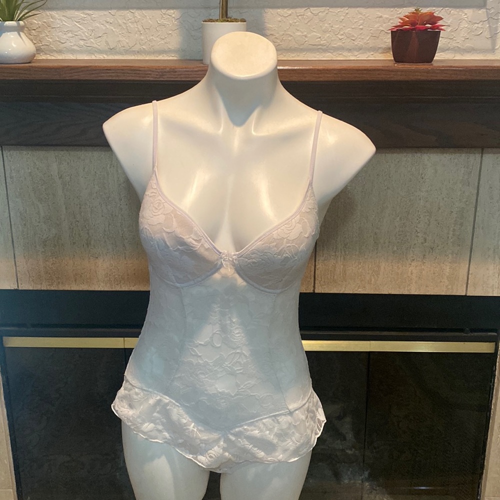 Florence by Nayelhi white lace bodysuit floral design